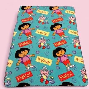 Vintage 2003 Dora The Explorer Nickelodeon Fleece Blanket 45x61
